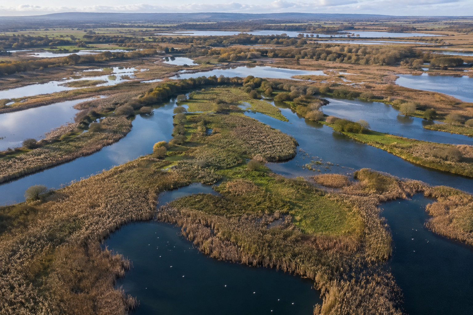 Wetland environment surveyed from the air