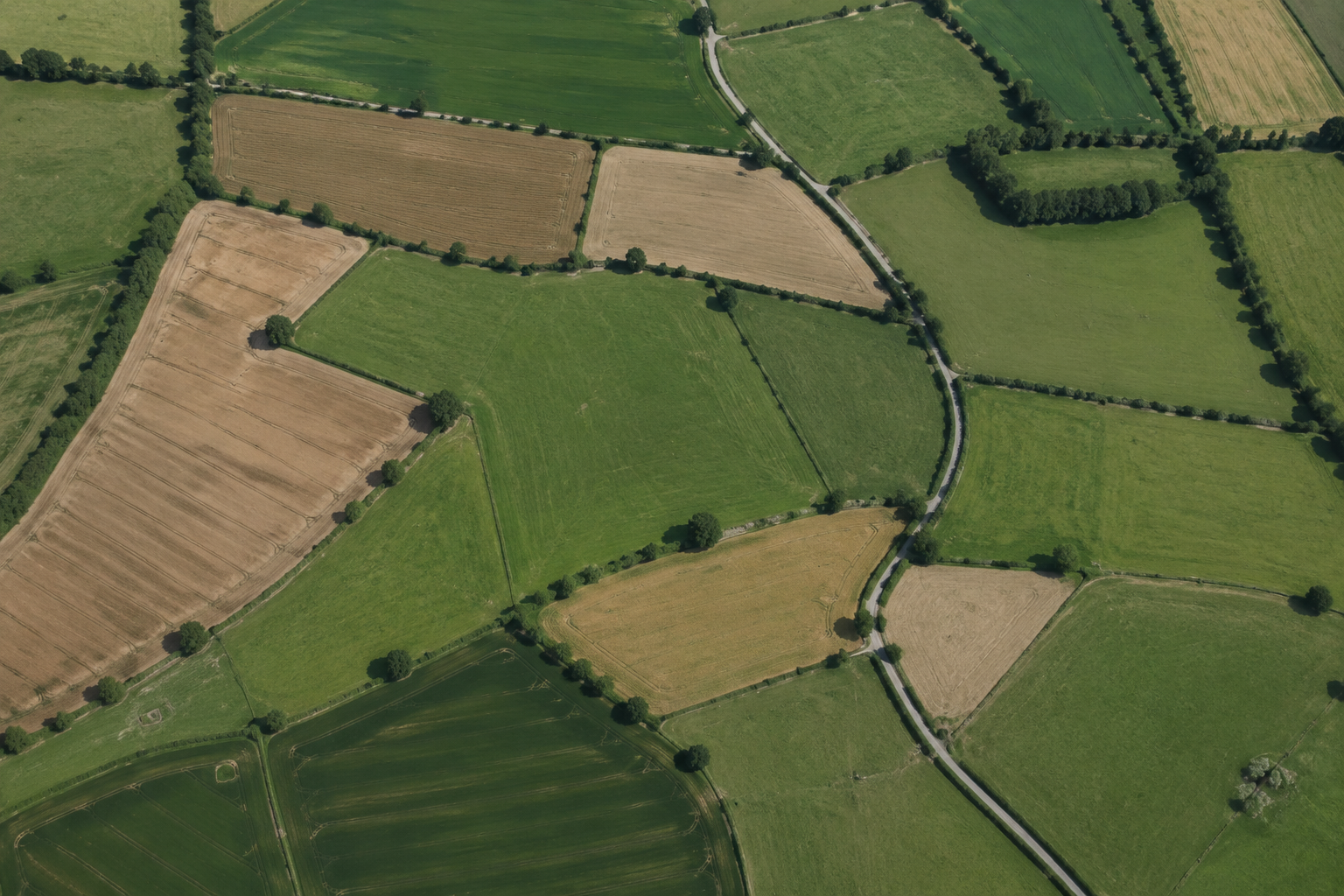 Farmland photographed vertically for mapping