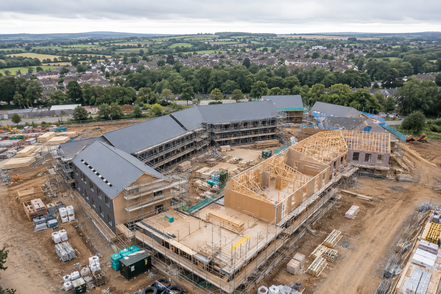 Construction progress seen from the air